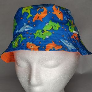 UV Skinz Toddler Boys Shark Theme Sun Beach Hat, Reversable